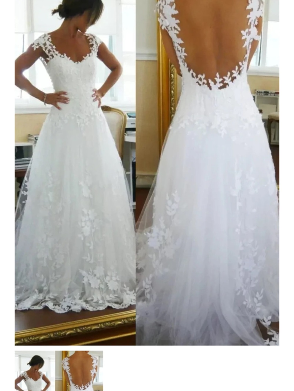 Sweetheart A-Line Cap Sleeve Wedding Dress - White